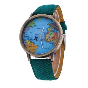 world map design wristwatch