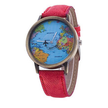 Load image into Gallery viewer, world map design wristwatch