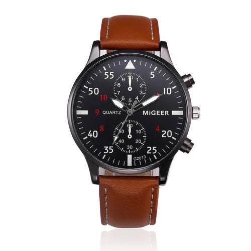 leather strap wristwatch