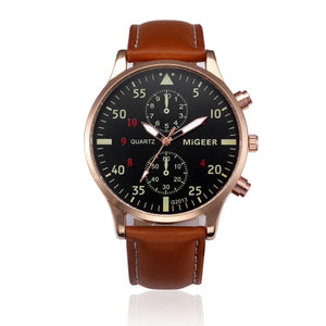 leather strap wristwatch