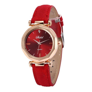 red wrist watch