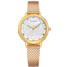 Load image into Gallery viewer, gold color metal wrist watch