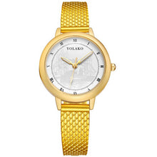 Load image into Gallery viewer, gold color metal wrist watch